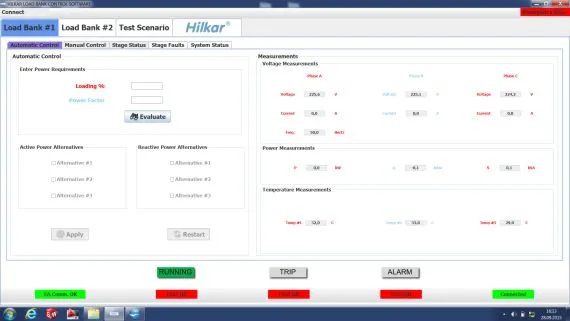 AI-Series load bank control software automatic control interface