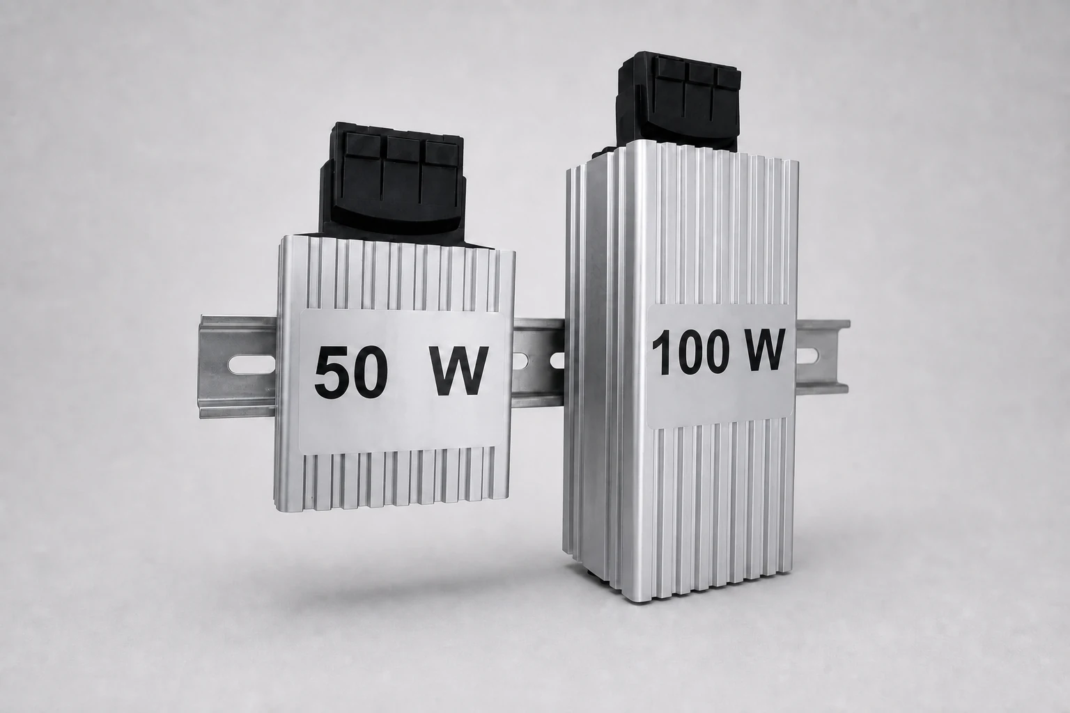 PTC DIN rail mounted anti-condensation heaters 50W and 100W models