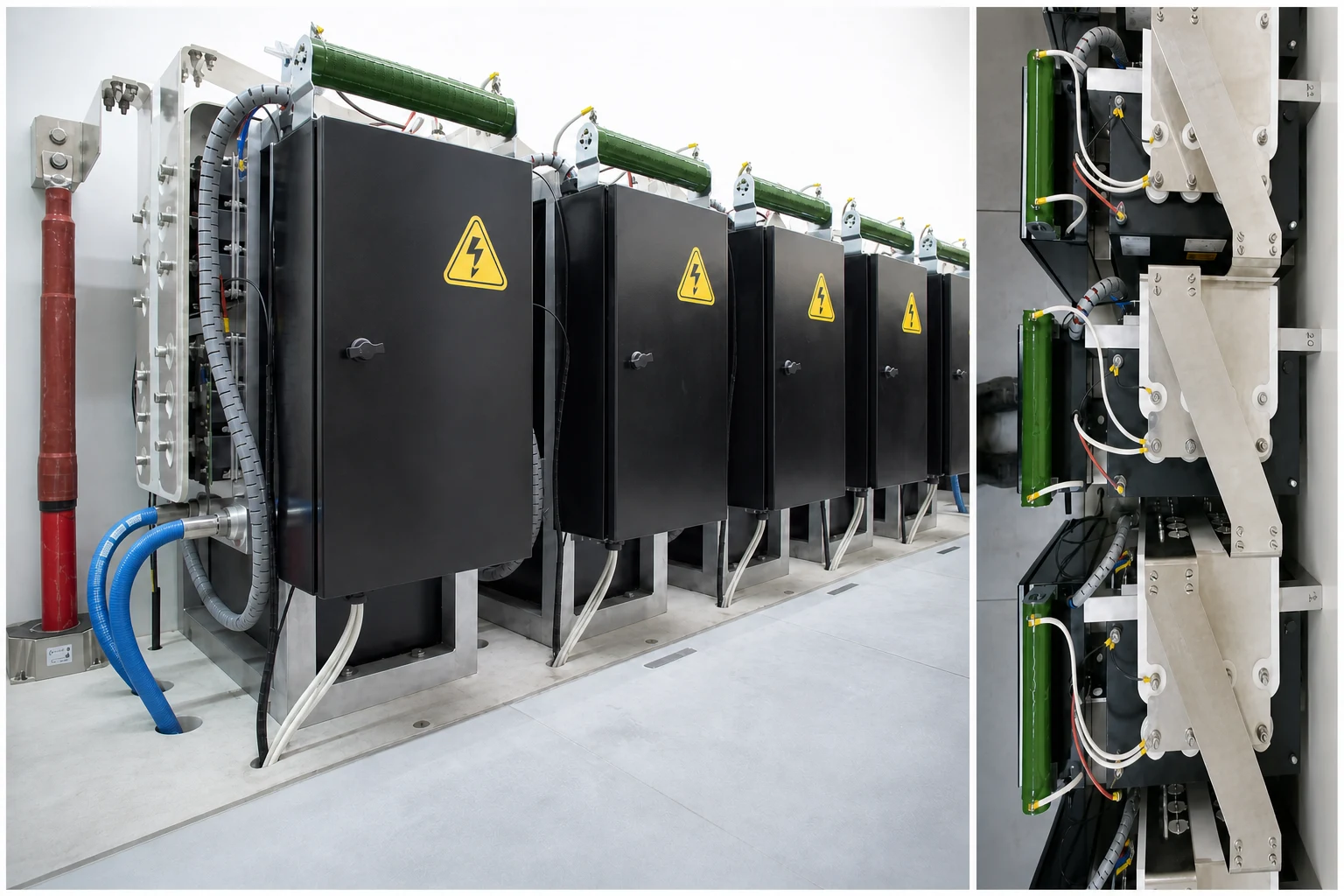 Modular Multilevel Converter modules installed in container