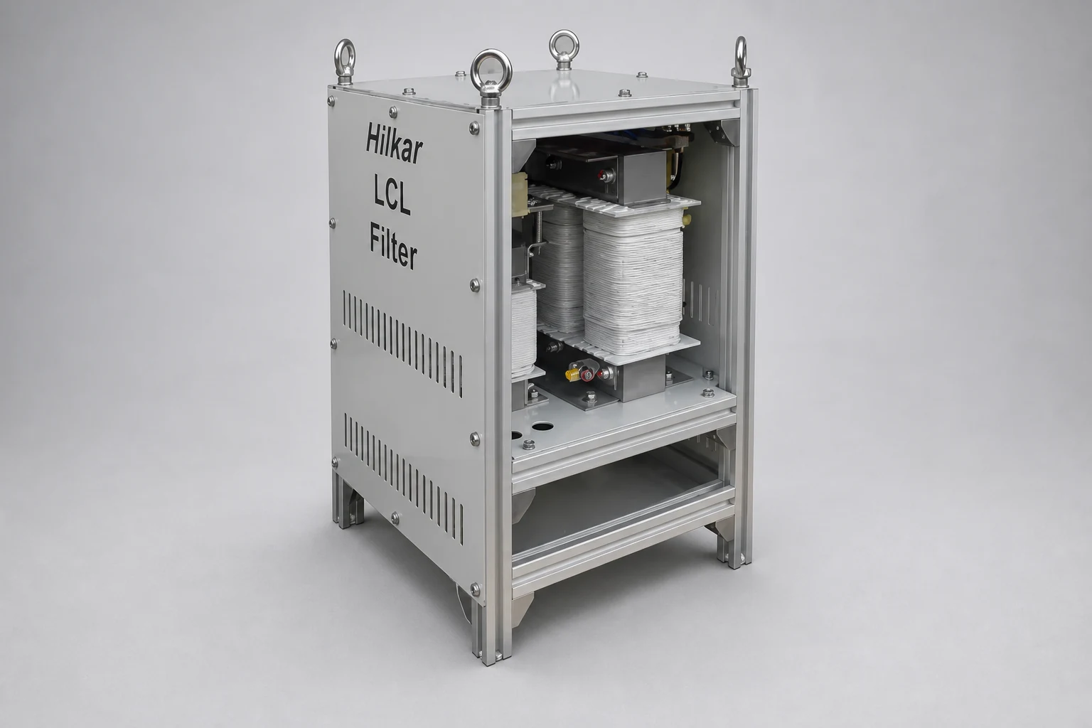 Hilkar LCL harmonic filter module in a ventilated metal enclosure