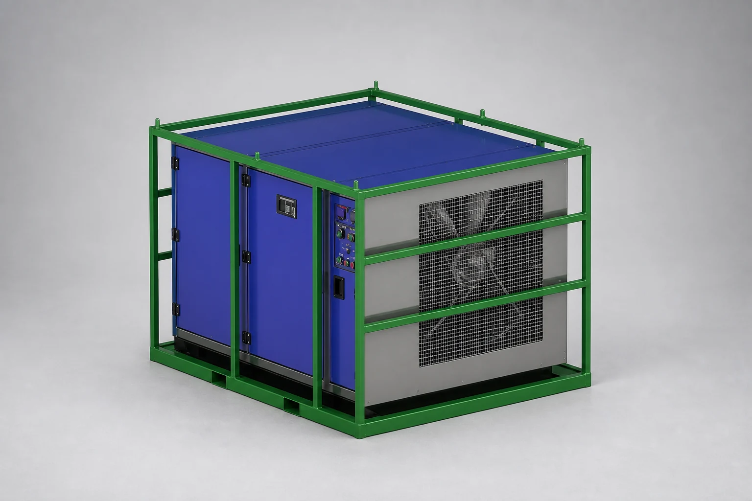 Steel transport and protection cage for load bank units