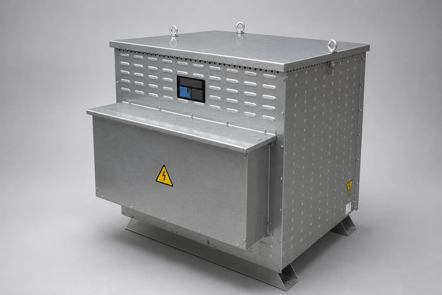 Hilkar motor starting resistor in galvanized steel enclosure with ventilation louvers and nameplate