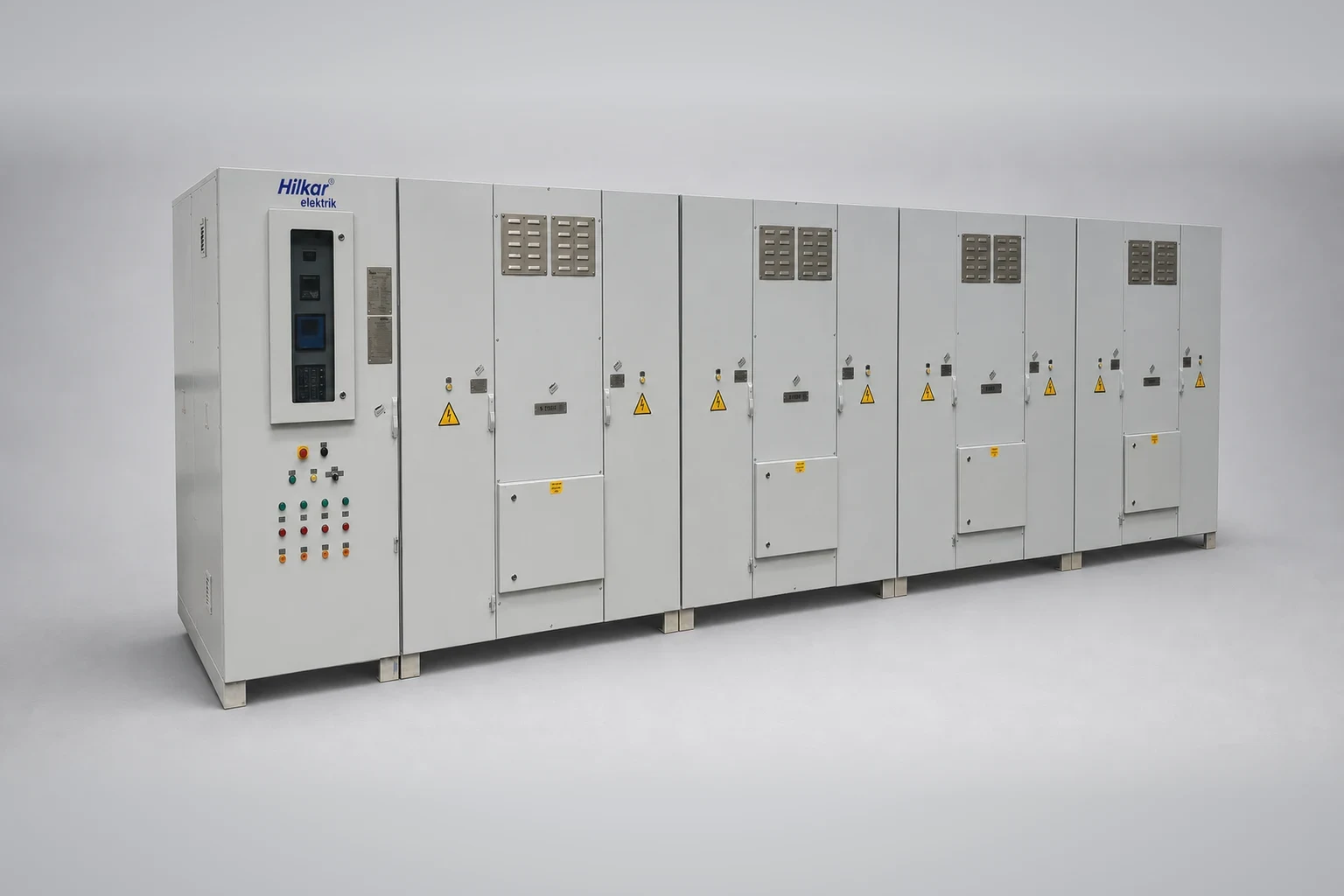 MV capacitor bank with control panel front view