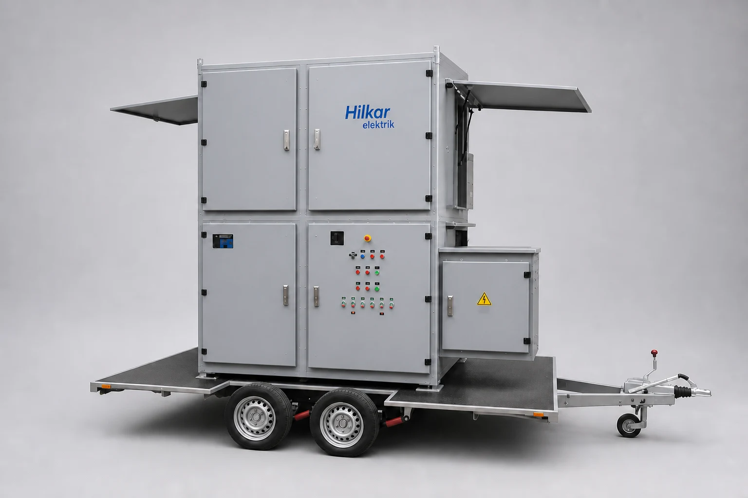 Trailer-mounted R-Series resistive load bank for portable on-site generator testing