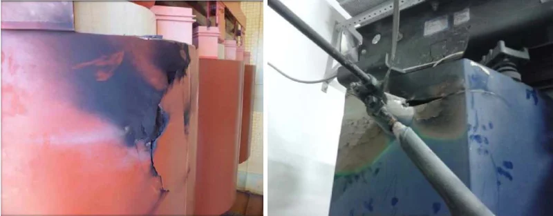 The failures of a dry-type transformer and a vacuum circuit breaker